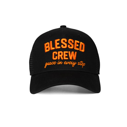 Blessed Crew Christian trucker hat black – front view