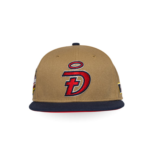 Trust Him Christian flat bill snapback brown red – front view