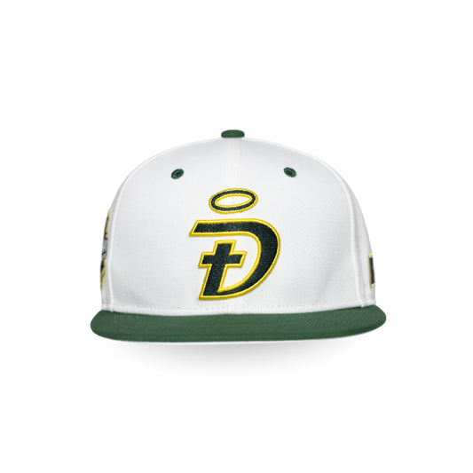 Trust Him Christian flat bill snapback white green – front view