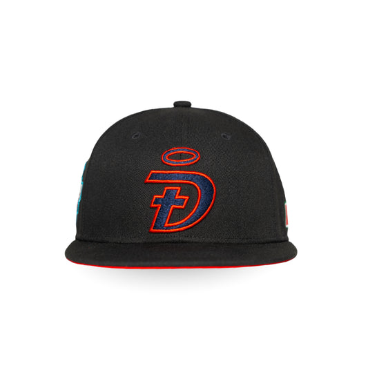 Trust Him Christian flat bill snapback black red – front view