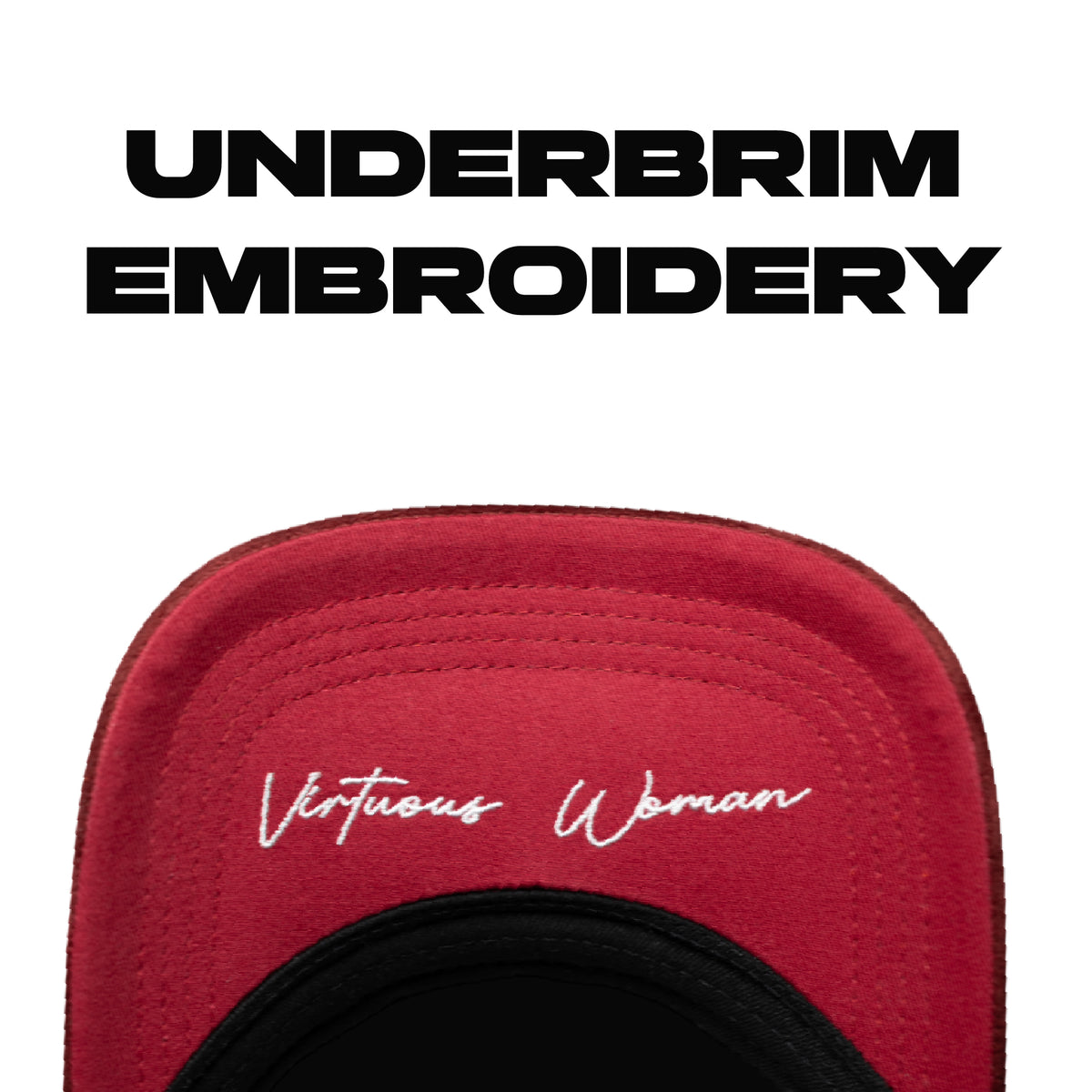 White Red - Prov 31:30, Under brim