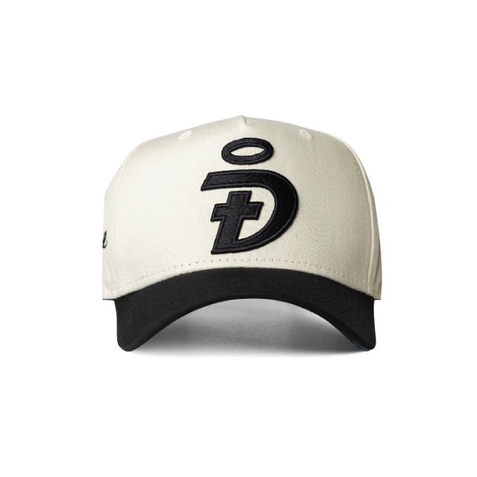 Heaven Opened Christian baseball hat beige black Matthew 3:16 – front view with DIOSGOD logo