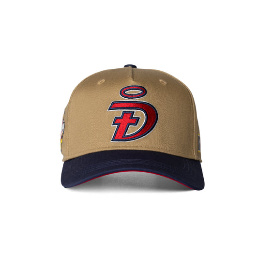 Trust Him Christian baseball hat brown red – front view